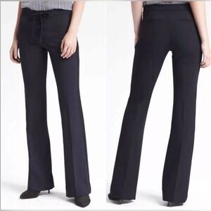Banana Republic x Olivia Palermo Navy Lace-up Flare Pants Size 2